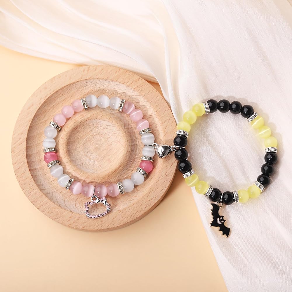 Bat & Hello Kitty Magnetic Couples Bracelets-Luxandluxy