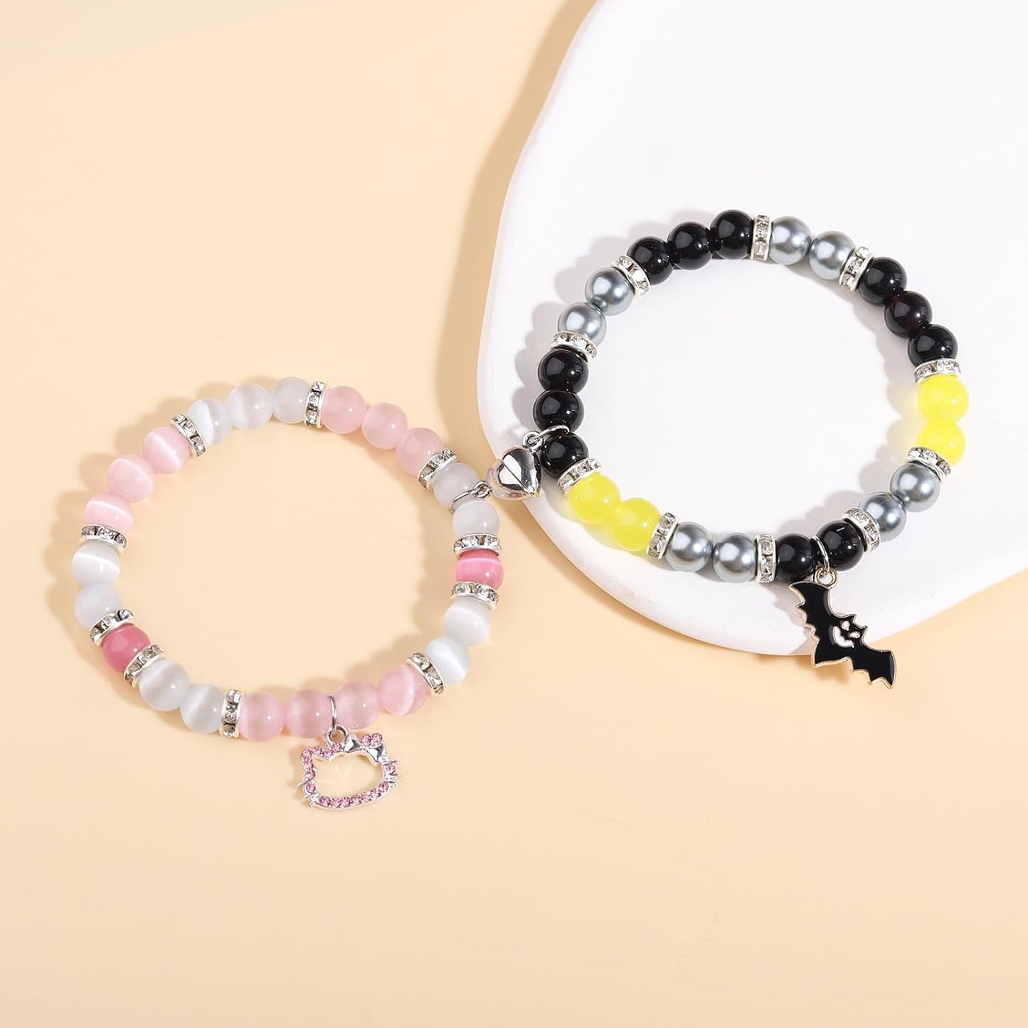 Bat & Hello Kitty Magnetic Couples Bracelets-Luxandluxy
