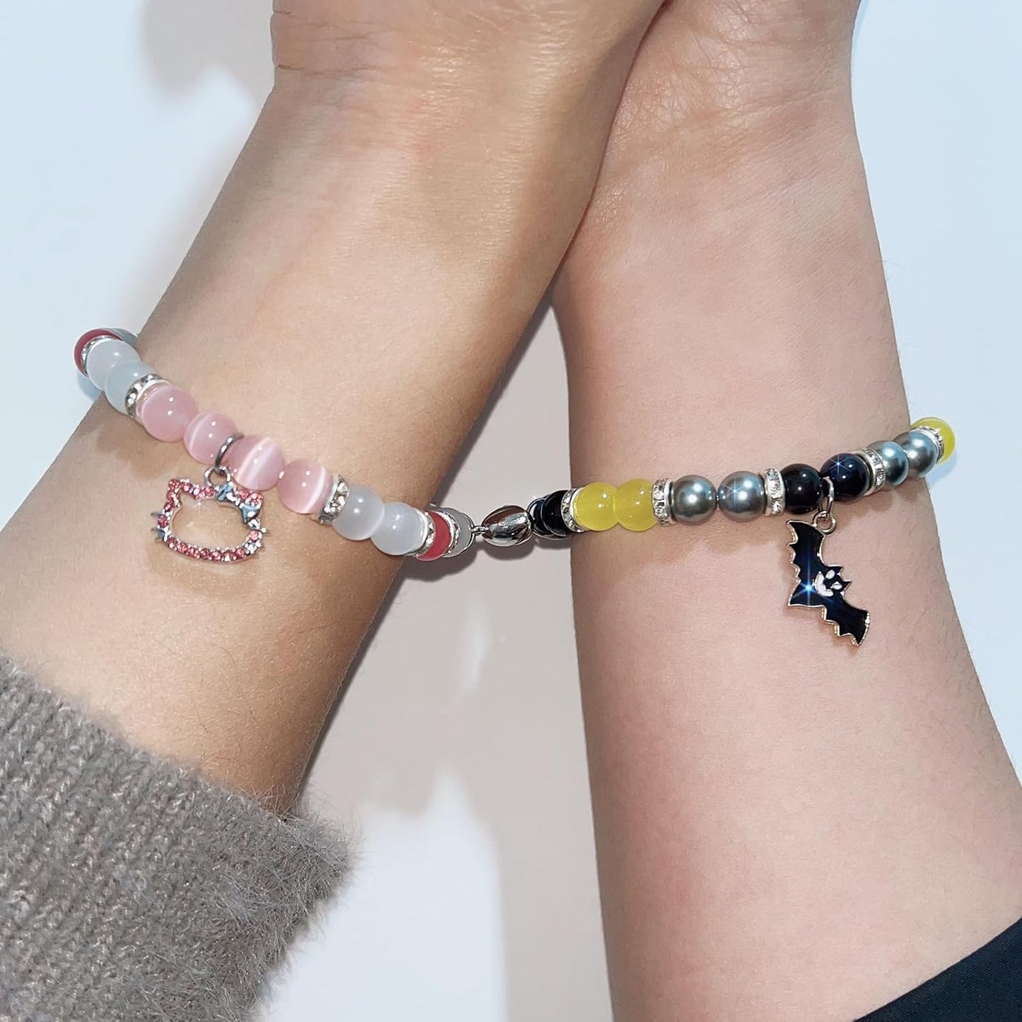 Bat & Hello Kitty Magnetic Couples Bracelets-Luxandluxy