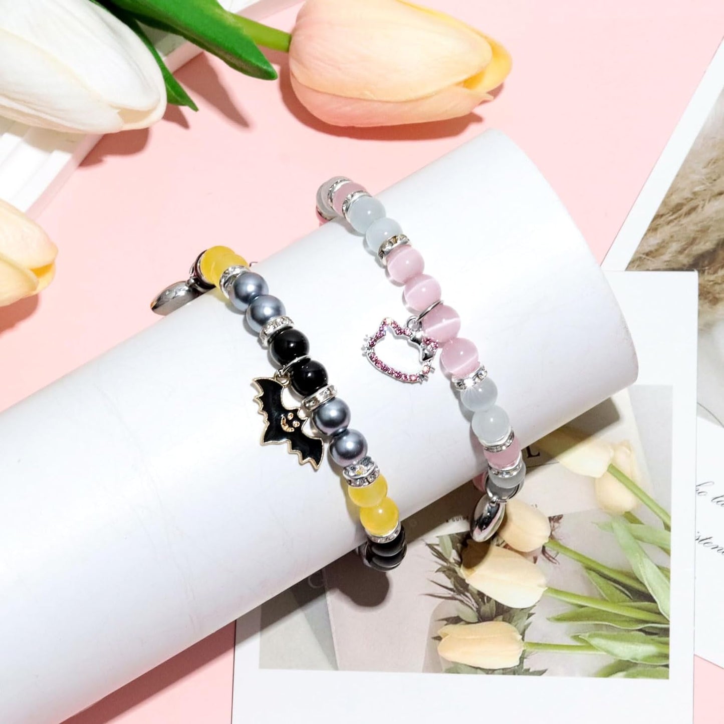 Bat & Hello Kitty Magnetic Couples Bracelets-Luxandluxy