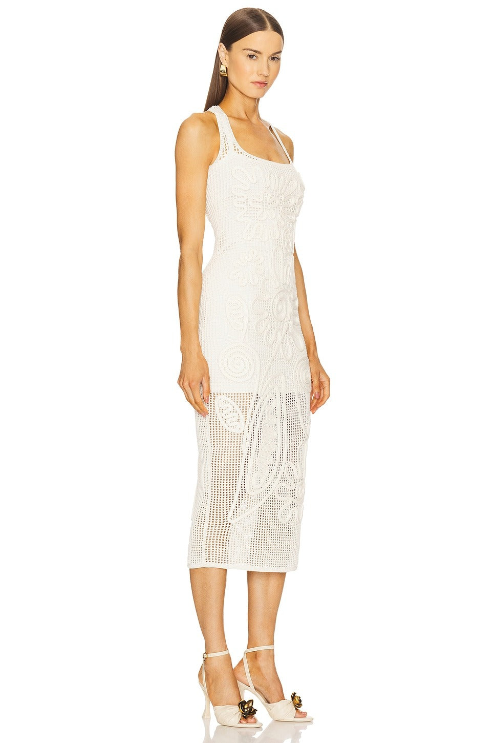 Fantasy Flower Net Midi Dress