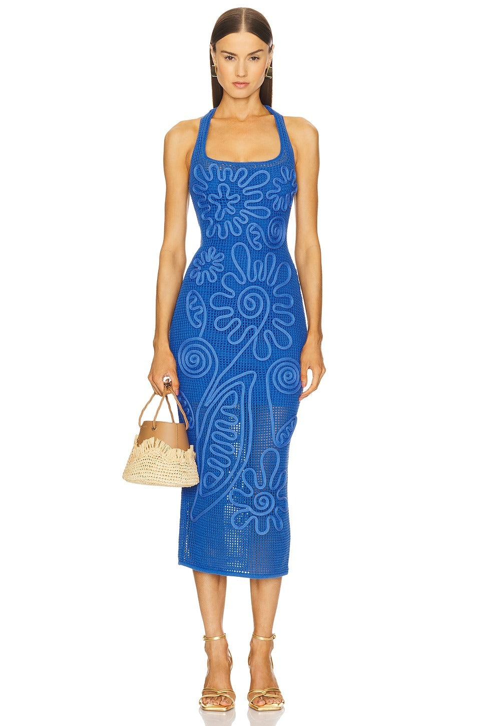 Fantasy Flower Net Midi Dress