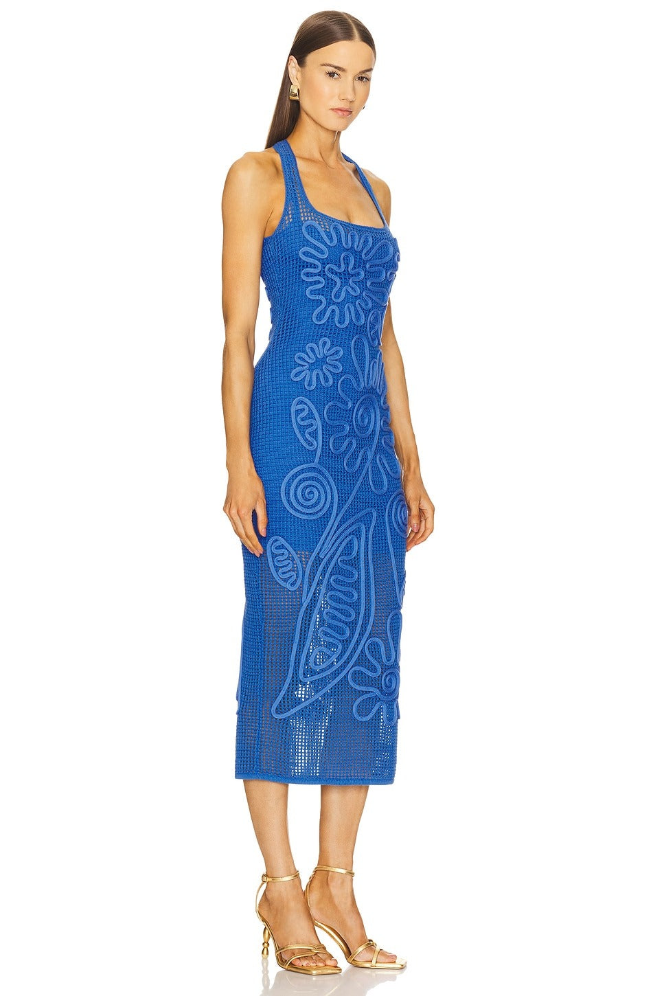 Fantasy Flower Net Midi Dress