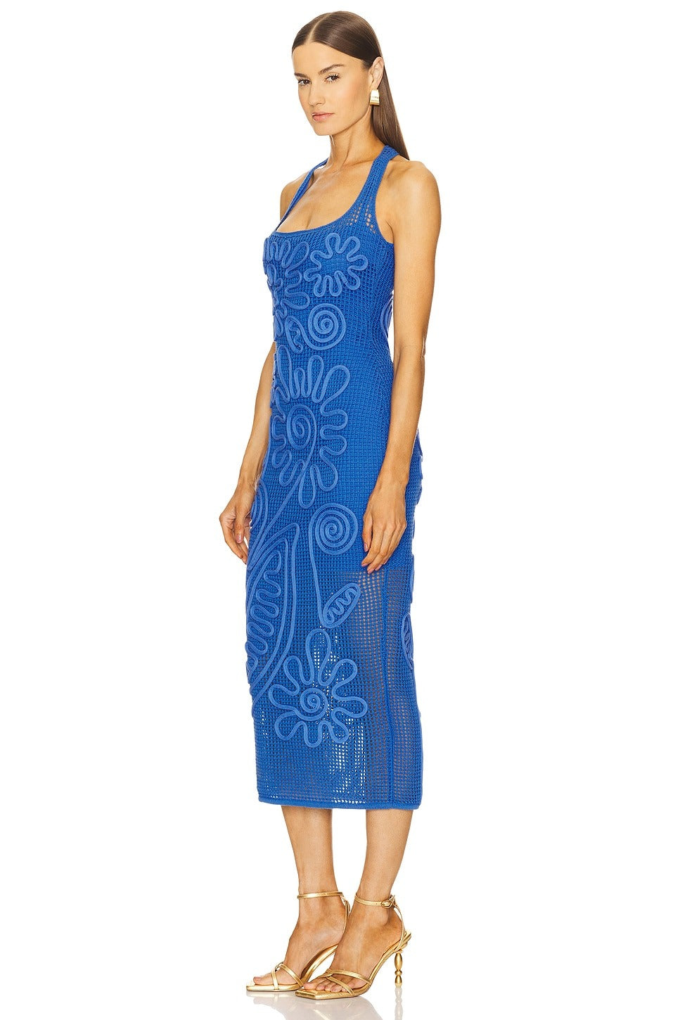 Fantasy Flower Net Midi Dress