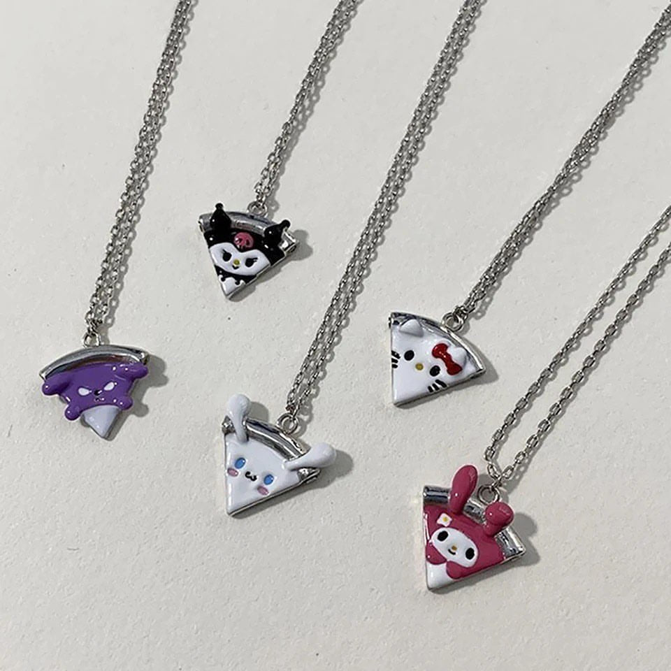 Sanrio Pizza Magnetic Friendship Necklace Set-Luxandluxy