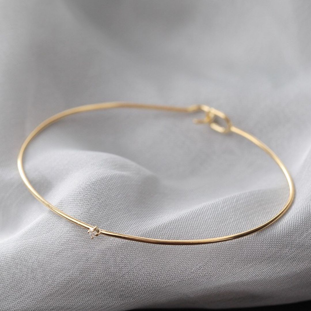 Thin Bangle & 6-petal Bracelet Stack-Luxandluxy