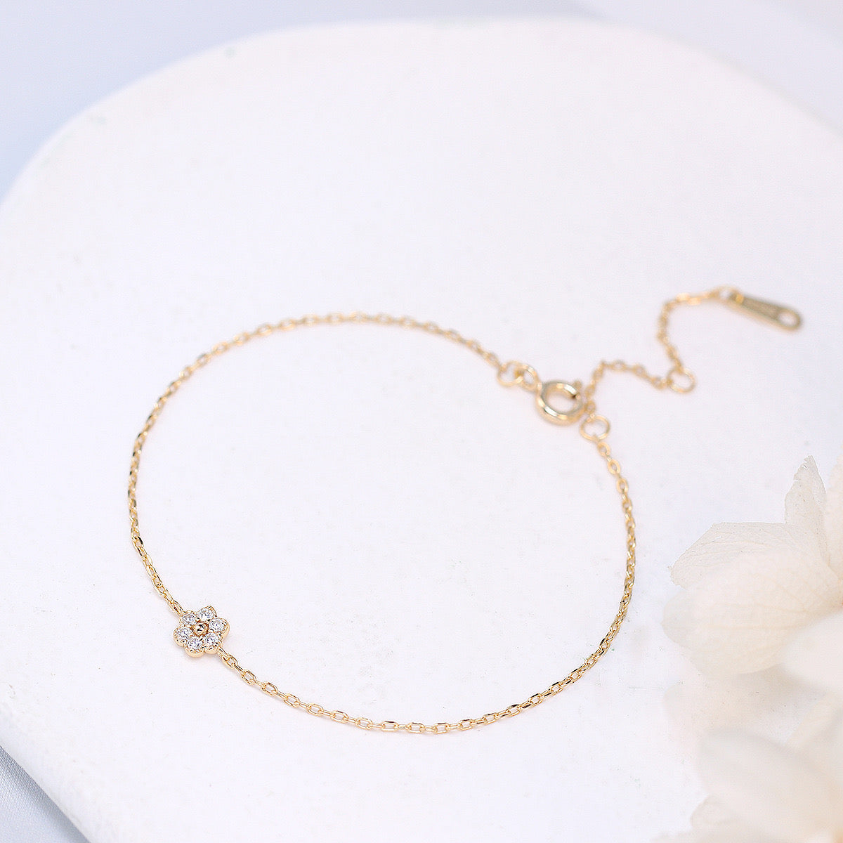 Thin Bangle & 6-petal Bracelet Stack-Luxandluxy