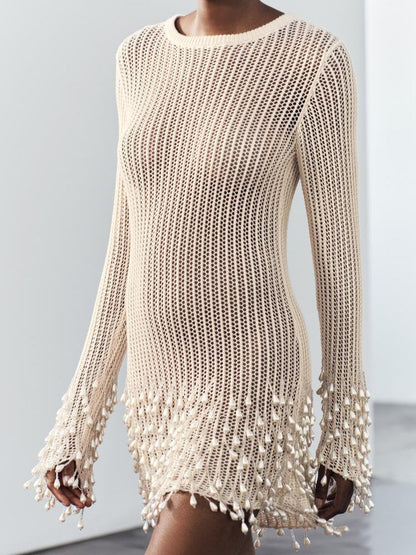 Pearl Fringe Knit Dress