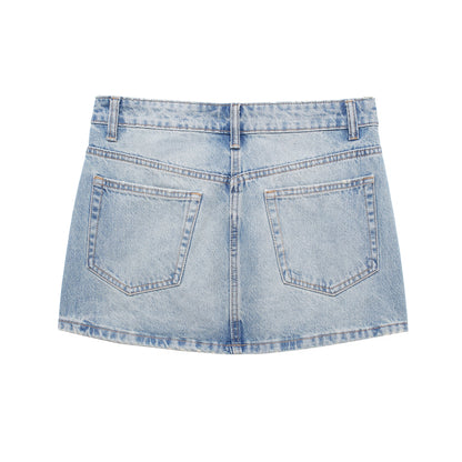 Beach Light Wash Denim Mini Skirt