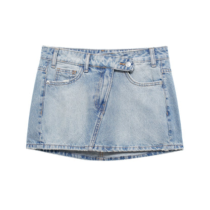 Beach Light Wash Denim Mini Skirt