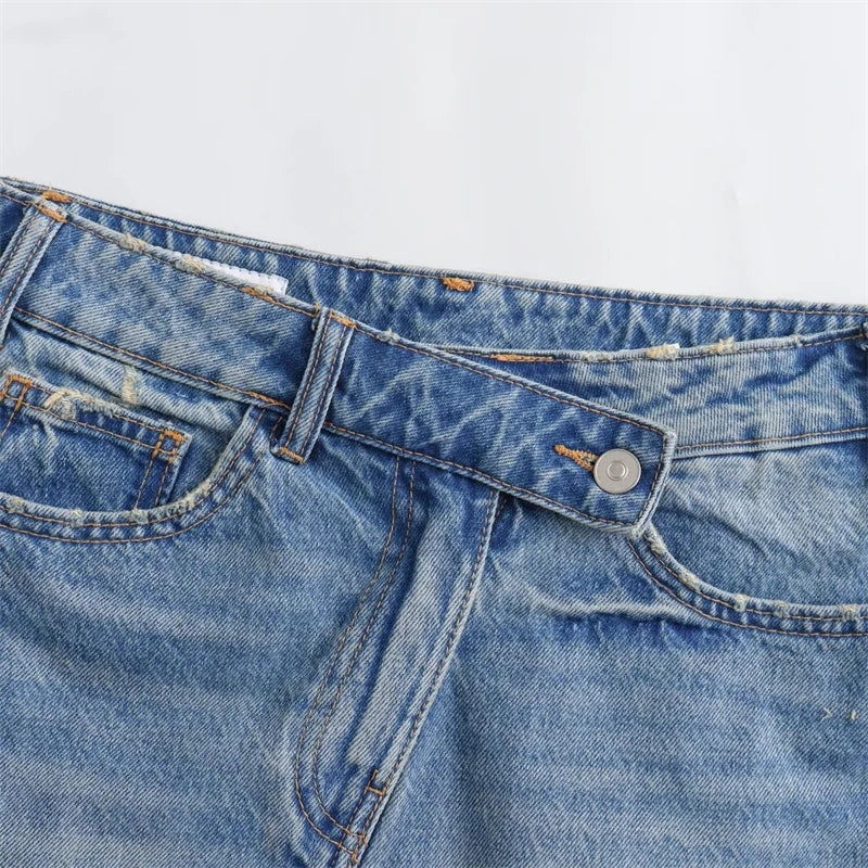 Beach Light Wash Denim Mini Skirt