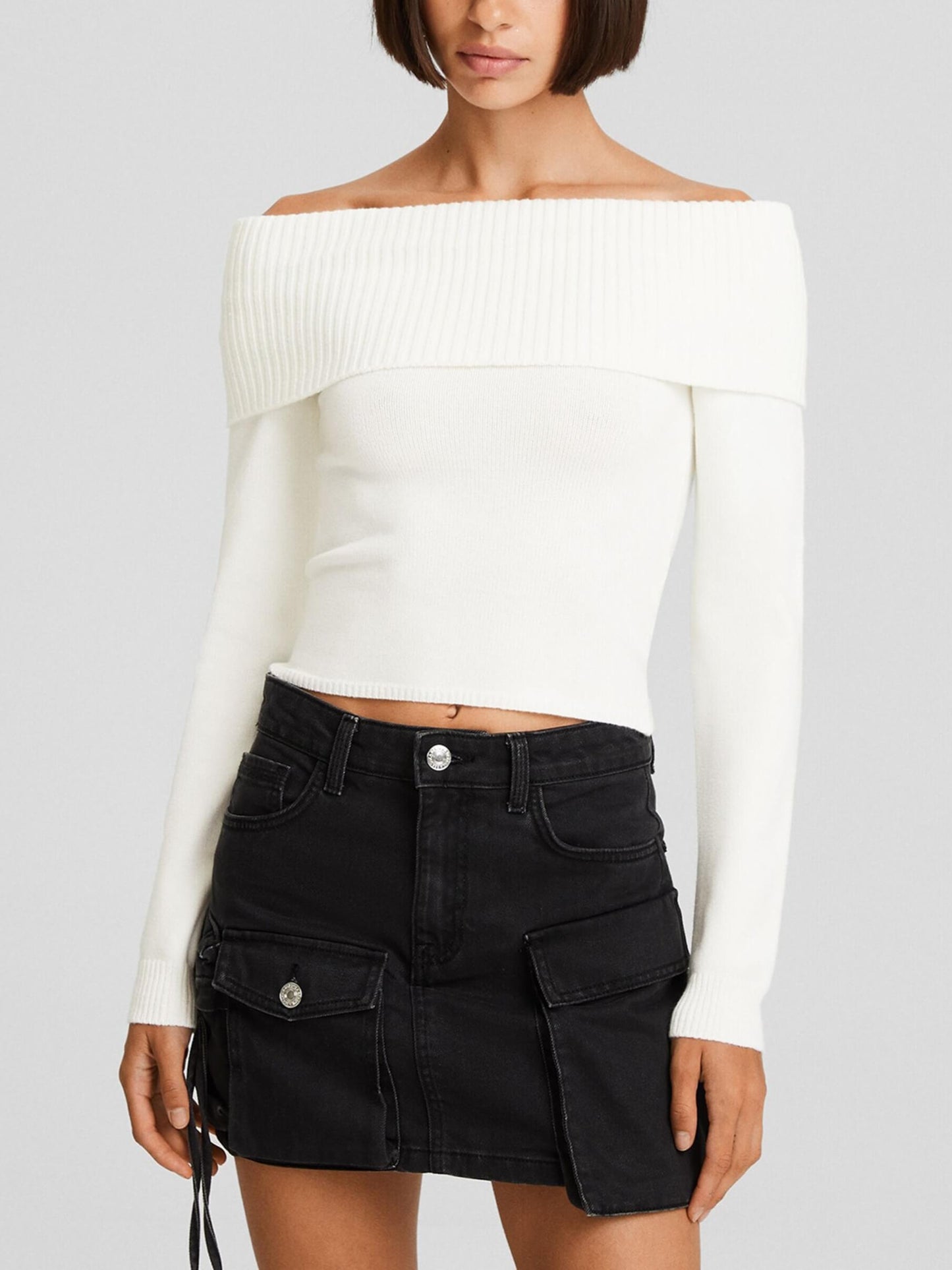 Brigitte Bardot Plain Crop Sweater