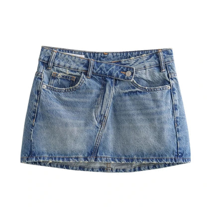 Beach Light Wash Denim Mini Skirt