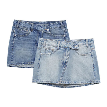 Beach Light Wash Denim Mini Skirt