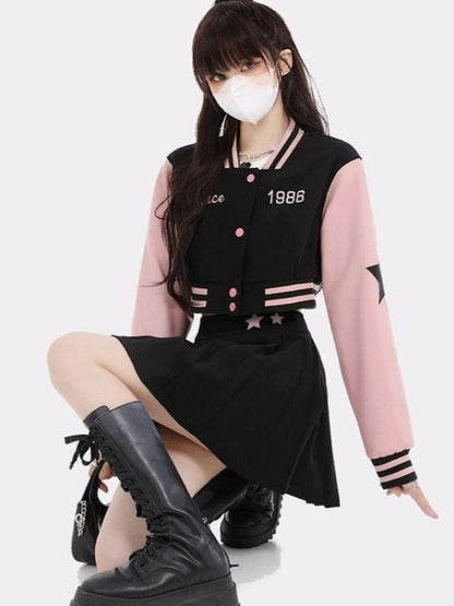 '1986' Cropped Jacket & Skirt Set-Luxandluxy