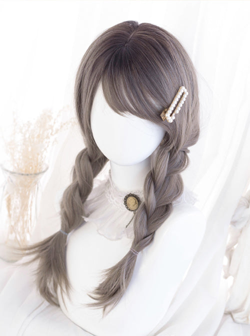 Gray Ombre Bangs Long Bob Wig