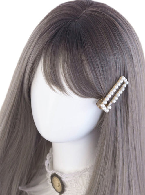 Gray Ombre Bangs Long Bob Wig