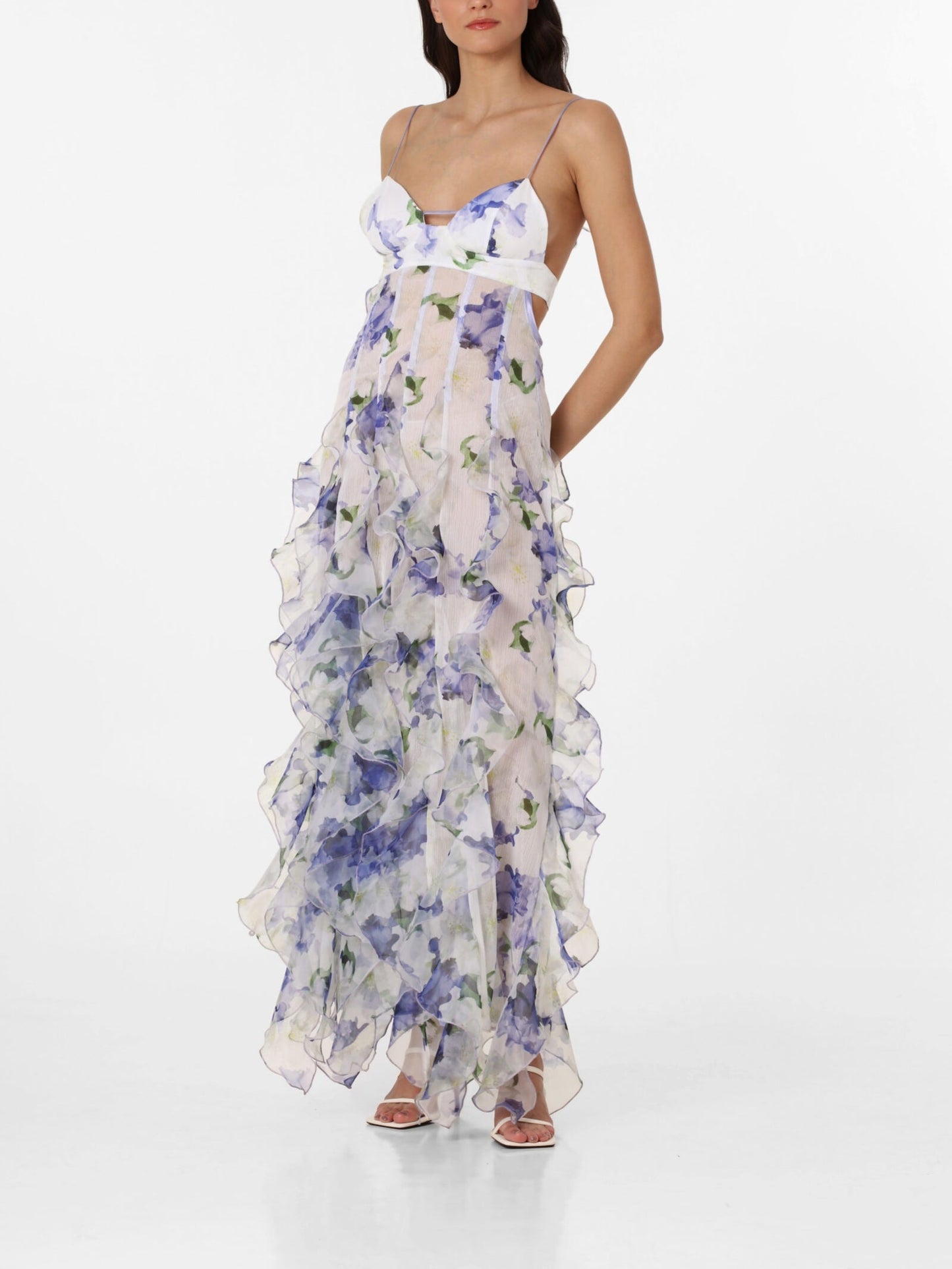 Iris Flower Maxi Dress