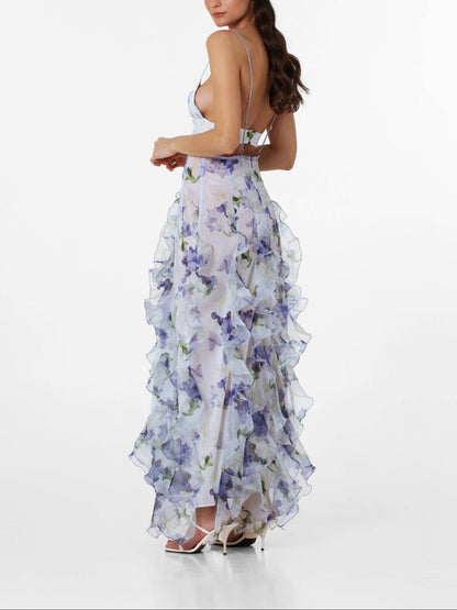 Iris Flower Maxi Dress