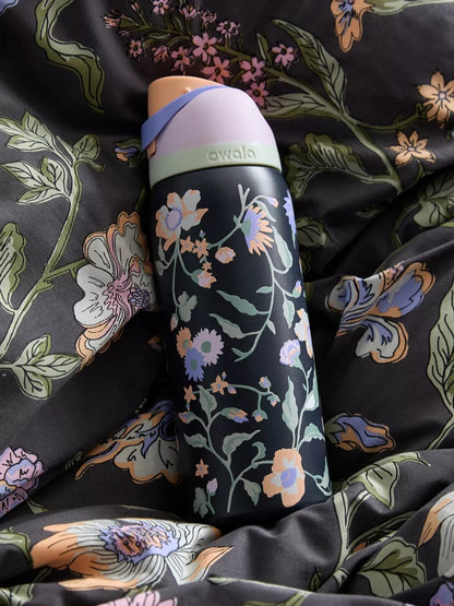 Owala Midnight Garden Floral Water Bottle-Luxandluxy