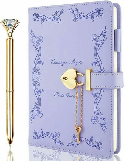 ‘Vintage Style’ Heart Shaped Lock Diary