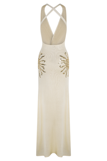 Ellington Knit Maxi Dress With Sequin - Ivory