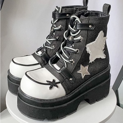 Starstruck Rebel Denim Platform Boots