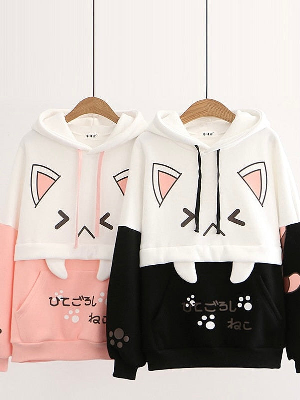 Kawaii Cat-Ears Pullover Hoodie