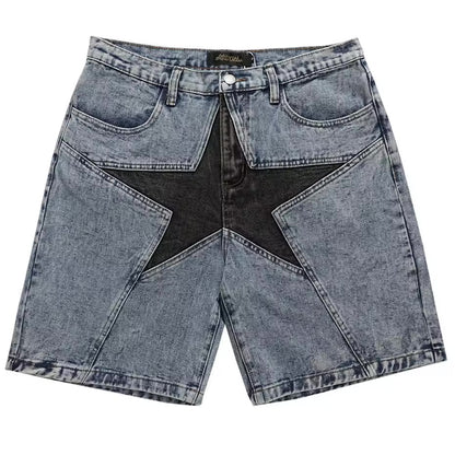 Center Star Patchwork Jorts