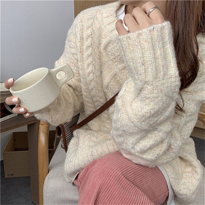 Crewneck Cable Knit Sweater