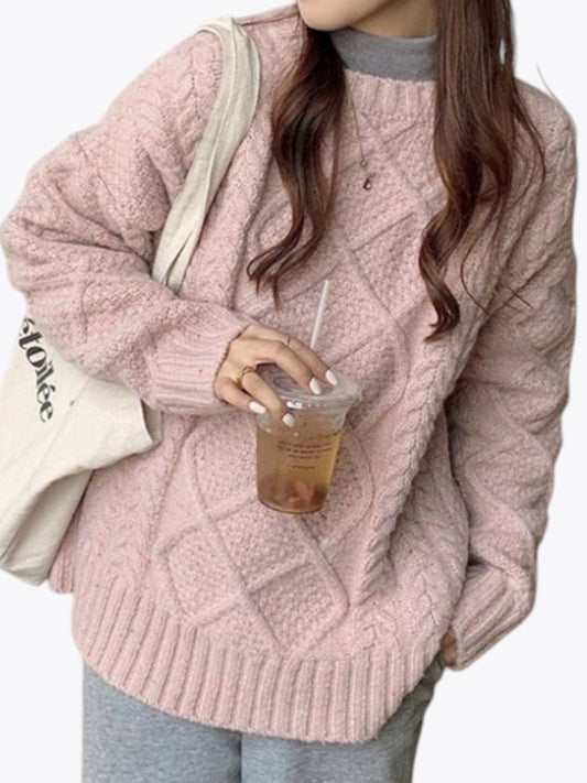 Crewneck Cable Knit Sweater
