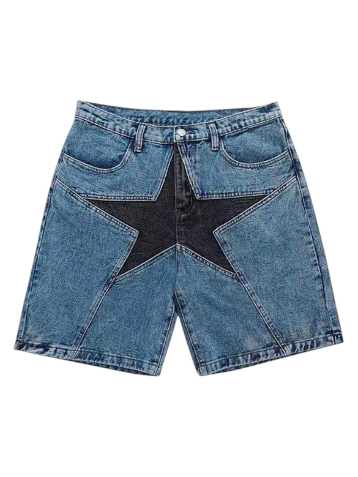 Center Star Patchwork Jorts