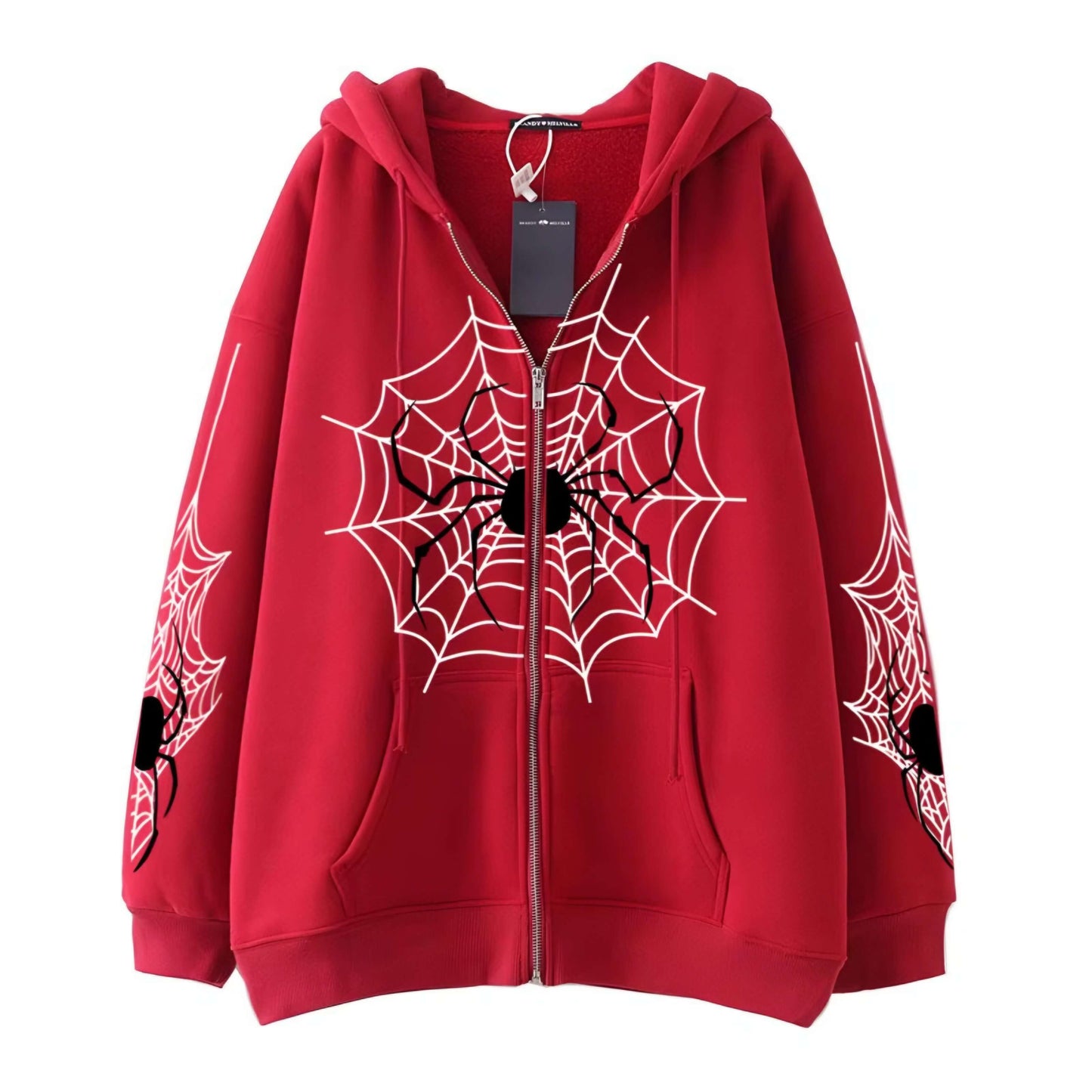 Spider Zip Up Y2K Hoodie