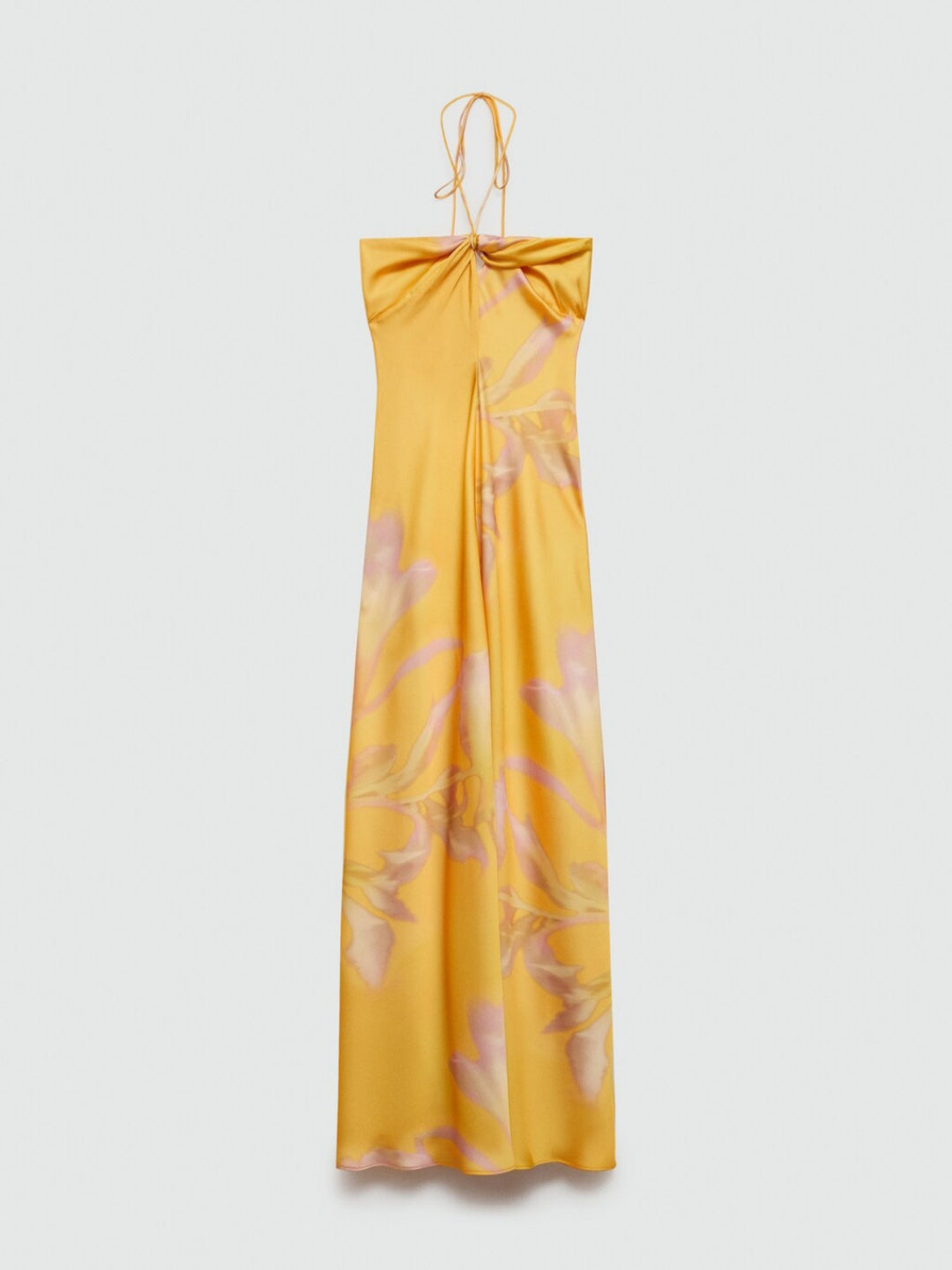 Halterneck Printed Satin Dress