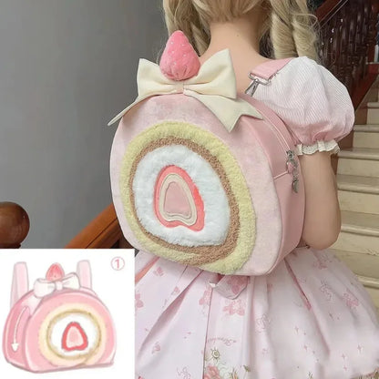 Strawberry Cake Bow Backpack