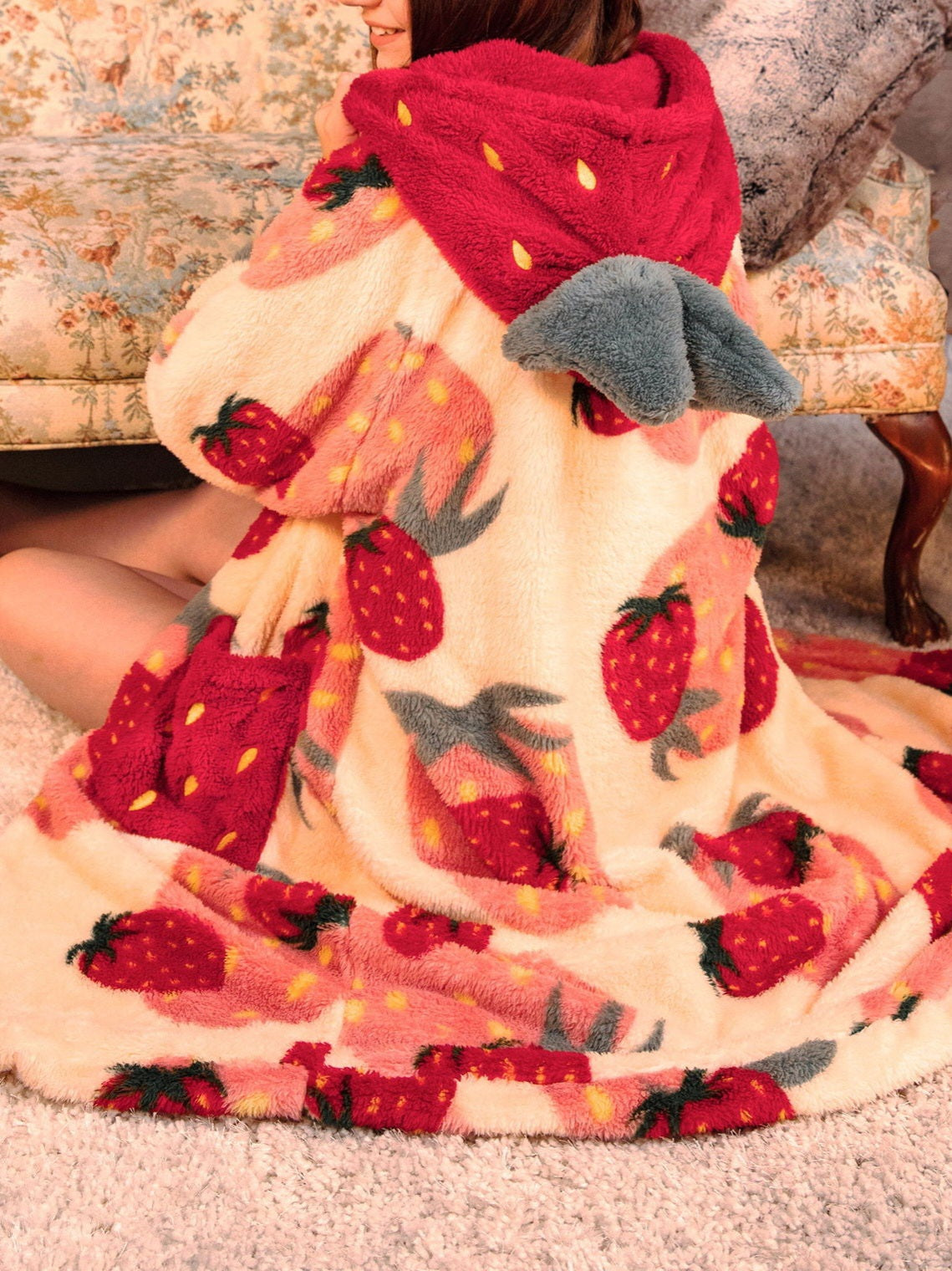 Soft & Cozy Strawberry Robe