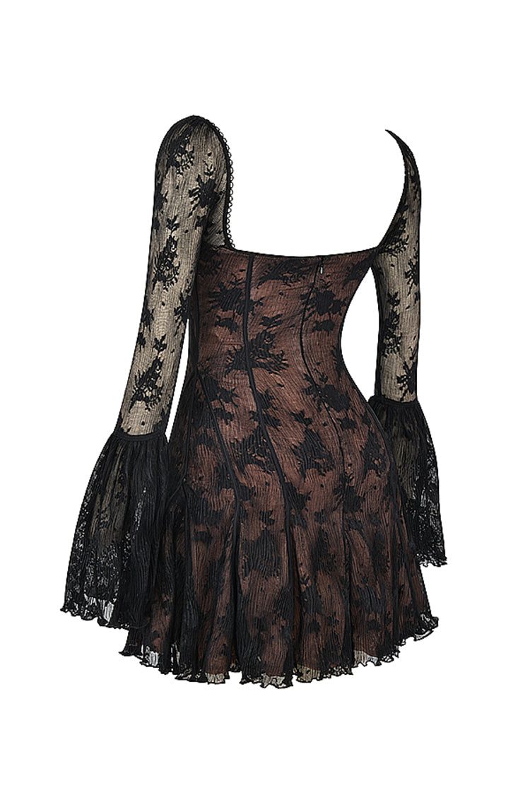 'Analissa' Black Lace Corset Dress-Luxandluxy