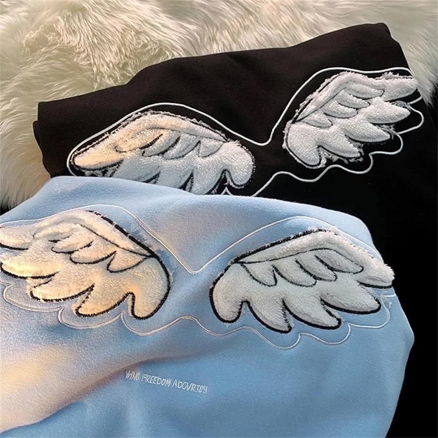 Angel Wings Embroidery Hoodie-Luxandluxy