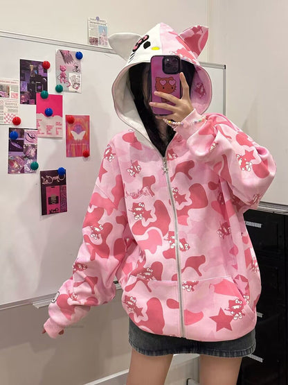 Armed Hello Kitty Camo Hoodie-Luxandluxy