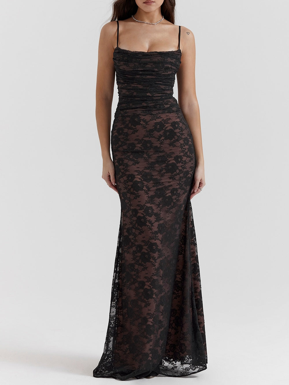 Artemis Black Lace Maxi Dress