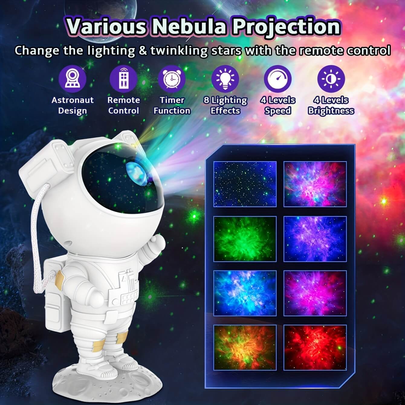 Astronaut Galaxy Projector Night Light-Luxandluxy