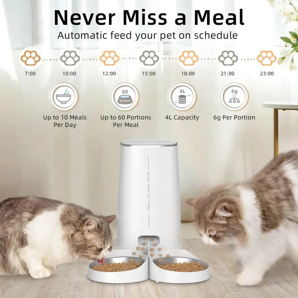 Automatic Pet Cat Feeder - 4L Capacity-Luxandluxy