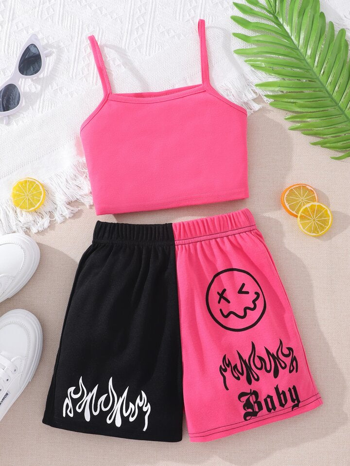 'Baby' Vest Shorts & Tank Top 3Pcs Set-Luxandluxy