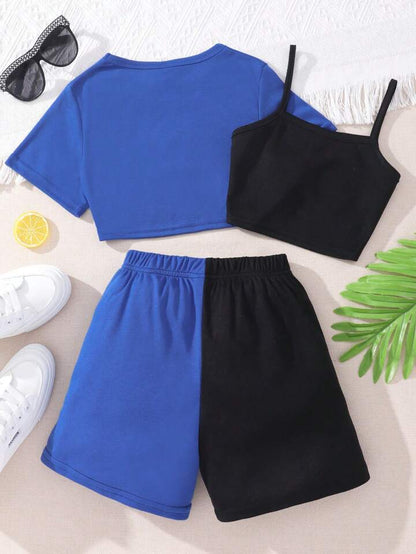 'Baby' Vest Shorts & Tank Top 3Pcs Set-Luxandluxy