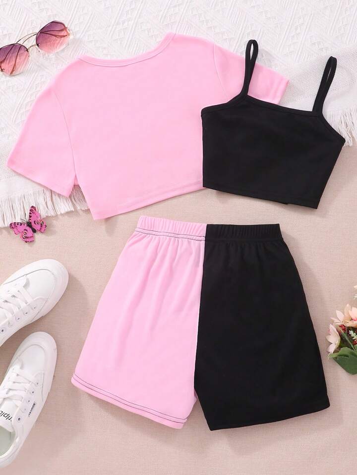 'Baby' Vest Shorts & Tank Top 3Pcs Set-Luxandluxy