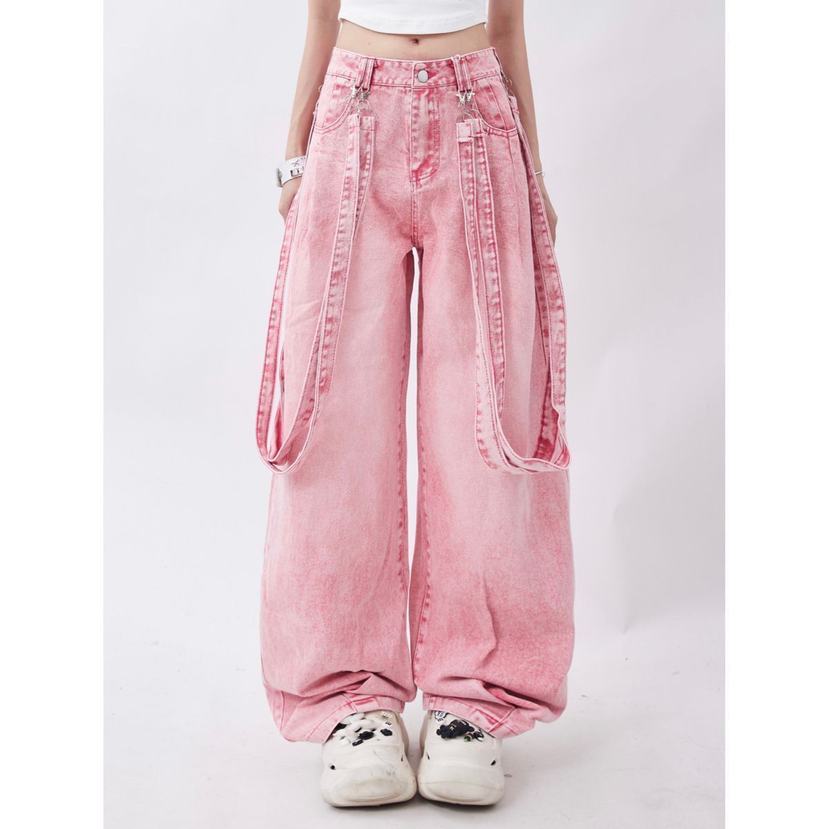 Baggy Acubi High Waist Denim Pants-Luxandluxy