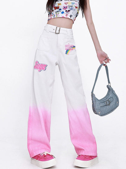 Baggy Acubi High Waist Denim Pants-Luxandluxy