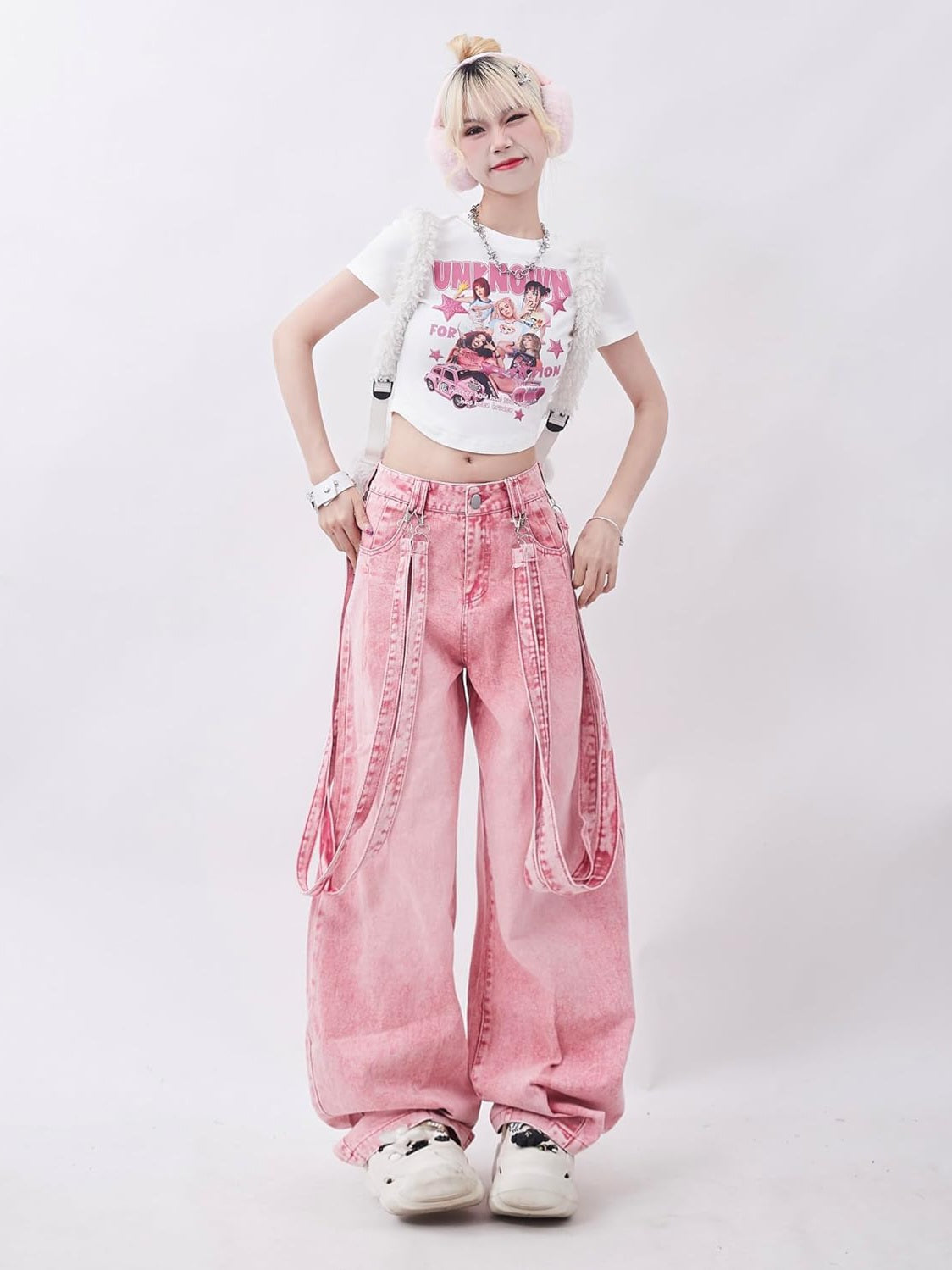 Baggy Acubi High Waist Denim Pants-Luxandluxy