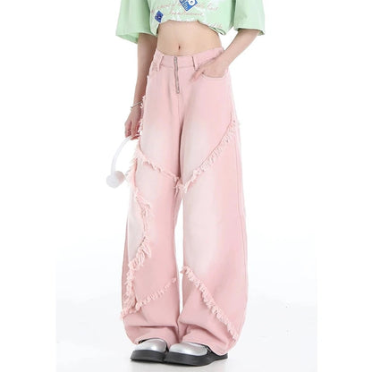 Baggy Acubi High Waist Denim Pants-Luxandluxy