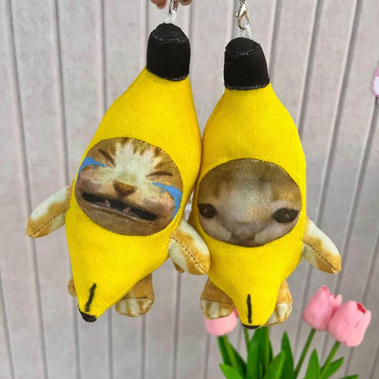 Banana Cat Plushies (2 Pair)-Luxandluxy